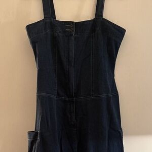 ROAMAN’S Denim Blue Button & Zip Down Dress w/Pockets Sz 12W